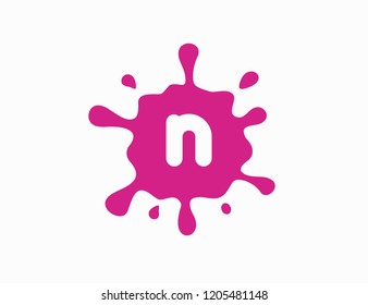 Letter N splash initial logo