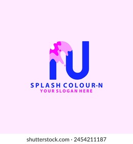 Letter N splash initial logo