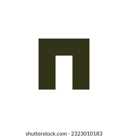 Letter n square, build geometric symbol simple logo vector