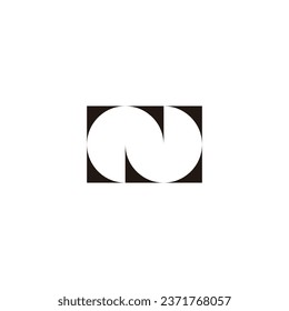 Letter N square curves geometric symbol simple logo vector