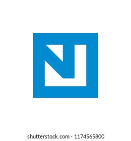 letter n square geometric logo