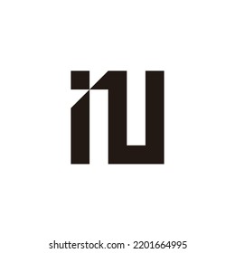 Letra i N cuadrado, símbolo geométrico simple vector logotipo