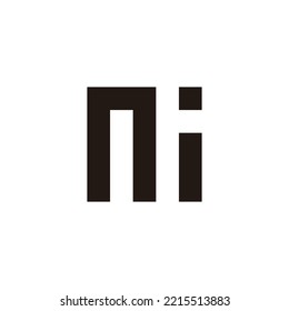 Letter n i square geometric symbol simple logo vector