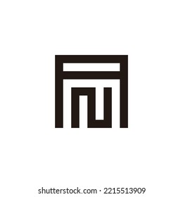 Letter A and N square geometric symbol simple logo vector