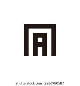 Letter A in n square geometric symbol simple logo vector