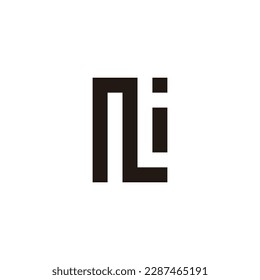 Letter N i square geometric symbol simple logo vector