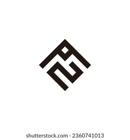 Letter A and N square geometric symbol simple logo vector
