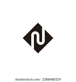Letter N in square geometric symbol simple logo vector
