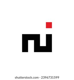 Letter N i square geometric symbol simple logo vector