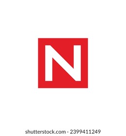 Letter N square geometric symbol simple logo vector