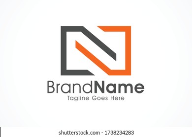 letter n square line infinity logo