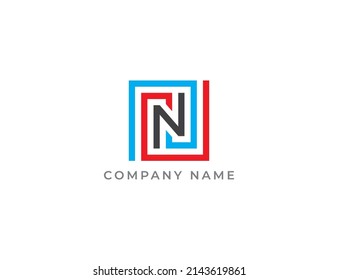 Letter N Square Logo Design. Vector illustration Logo template.