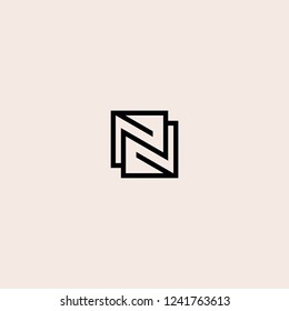 letter N square logo vector icon