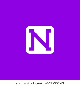 letter N square rectangle business company logo vector illustration template design