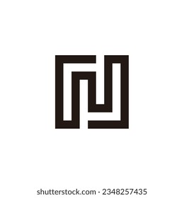 Letter N square, rounded geometric symbol simple logo vector