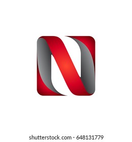 Letter N In Square Shape Business Logo Template