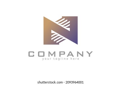 letter N Stair Logo, Usable for company and business Logos, Flat Design Logo Template, vector illustration