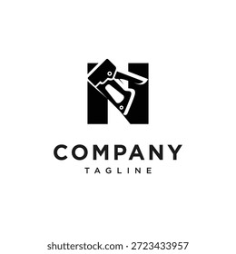 Vetor do ícone de logotipo do grampeador da letra N