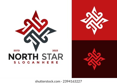 Letter N Star Logo design vector symbol icon illustration