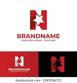 Letter N Star Logo, geeignet für geschäftliche Beziehungen zu Star mit N Initial.
