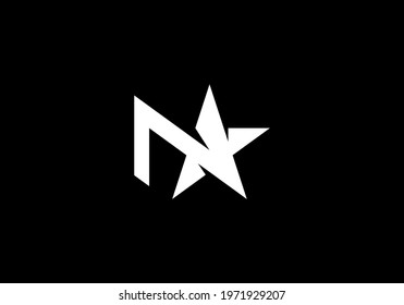 Letter N Star Monogram, Initial Logo, Concept Unique, for brand or clothing