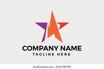 Carta N Star Monogram logotipo branding design, Logotipo inicial, Conceito único. Arte editável e ilustração.