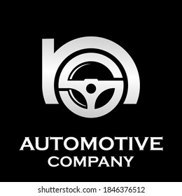 Letter n with steering wheel logo template illustration. suitable for automotive