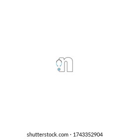 Letter N stethoscope medical logo icon