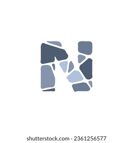 Letter N with stone logo
