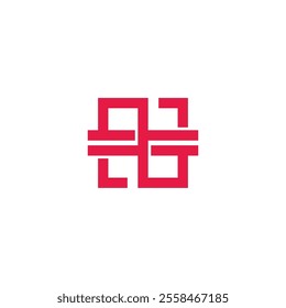 letter n stripes overlapping square 3d logo vector 