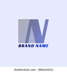 letter N stripes professional corporate initials vector logo design