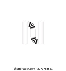 
letter N stripes simple symbol logo vector