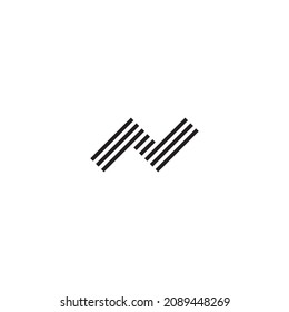 letter N stripes simple symbol logo vector