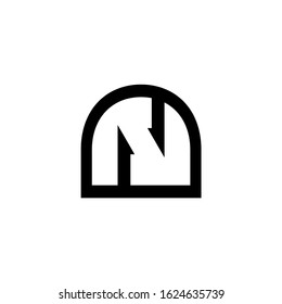 letter n symbol geometric opposite arrow logo vector