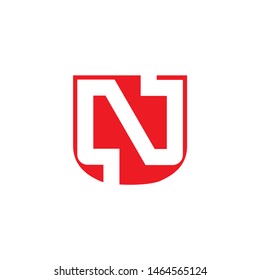 letter n symbol simple negative space emblem logo vector