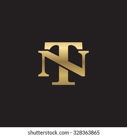 letter N and T monogram golden logo