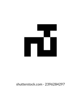 Letter N and T square geometric symbol simple logo vector