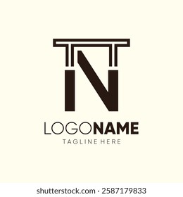 Letter N Table Logo Design Vector Icon Graphic Emblem Symbol Image Illustration