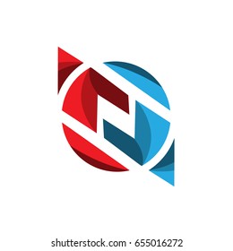 letter N tech icon logo template 