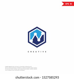 Letter N tech modern Logo icon monogram design. Vector graphic design template element.