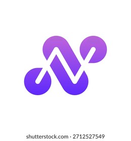Letter N technology creative modern logo design