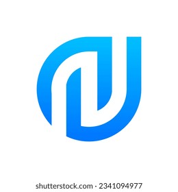 letter n technology logo design 