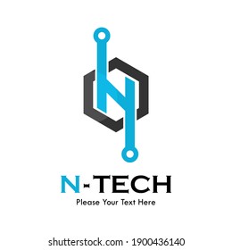 Letter N Technology Logo Template Illustration Stock Vector (Royalty ...