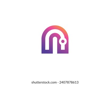 Letter N Technology vector monogram logo design template. Letter N molecule, Science and Bio technology Vector logo