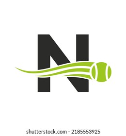 Letter N Tennis Club Logo Design Template. Tennis Sport Academy, Club Logo