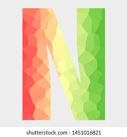 Letter N with three colours gradient
