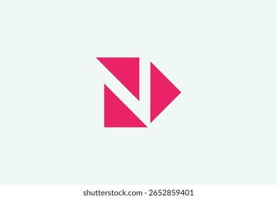 Letter N three triangle logo design vector template.