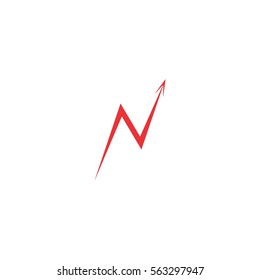 letter N thunder with arrows design logo vector