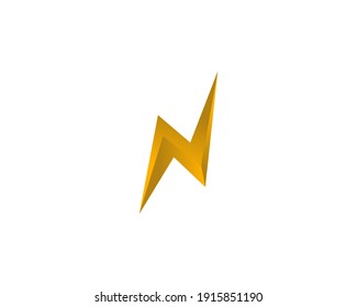 Letter N thunder bolt design logo