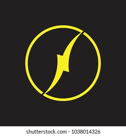 letter n thunder circle logo vector